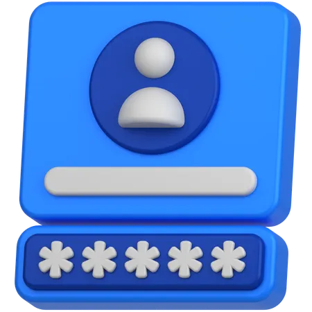 Profile password  3D Icon