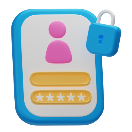 Profile Password  3D Icon