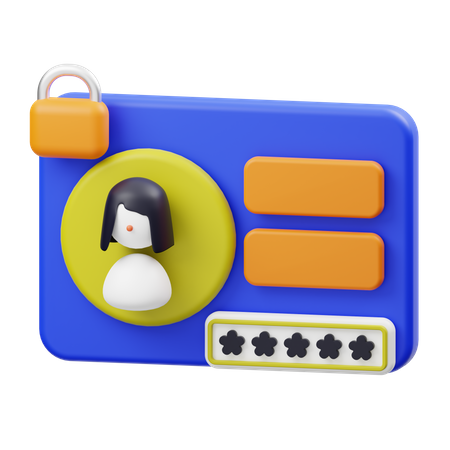 Profile Password  3D Illustration