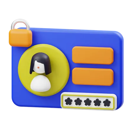 Profile Password  3D Illustration