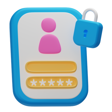 Profile Password  3D Icon