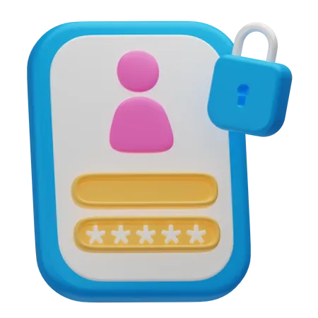 Profile Password  3D Icon