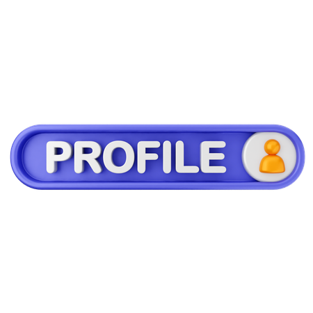 Profile Text Button  3D Icon