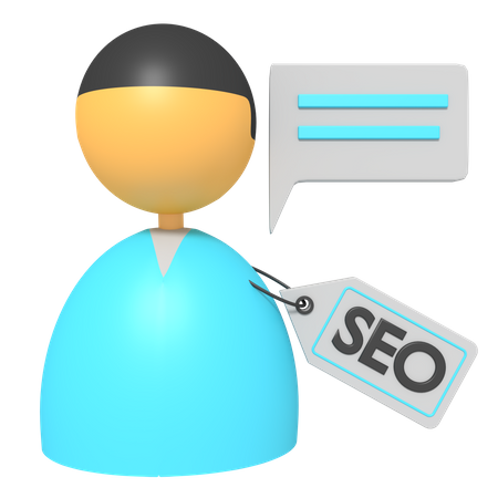 Profile With Seo Tag  3D Icon