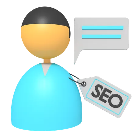 Profile With Seo Tag  3D Icon
