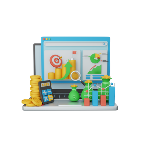 Profit analysis  3D Icon