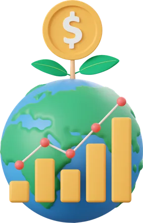 Bénéfice d'investissement mondial  3D Icon