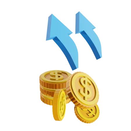 Profit en dollars  3D Illustration