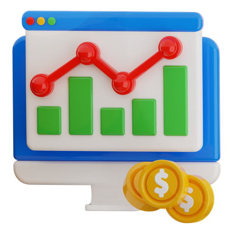 Profit en ligne  3D Icon