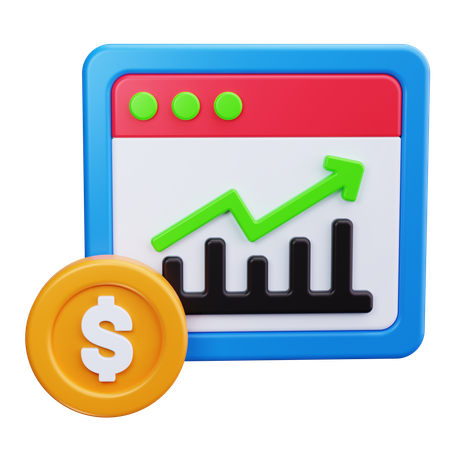 Profit en ligne  3D Icon