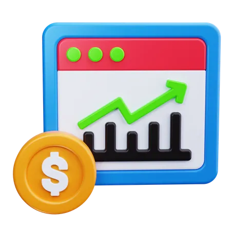 Profit en ligne  3D Icon