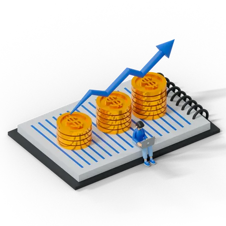 Bénéfice de l'entreprise  3D Illustration