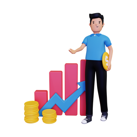 Bénéfice financier  3D Icon