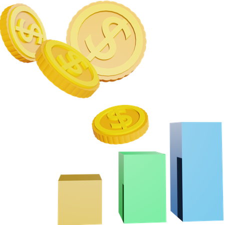 Profit graph  3D Illustration