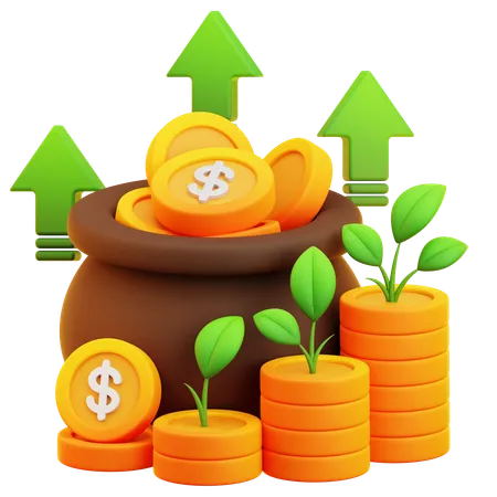 Investment Profit Growth 3D Icon