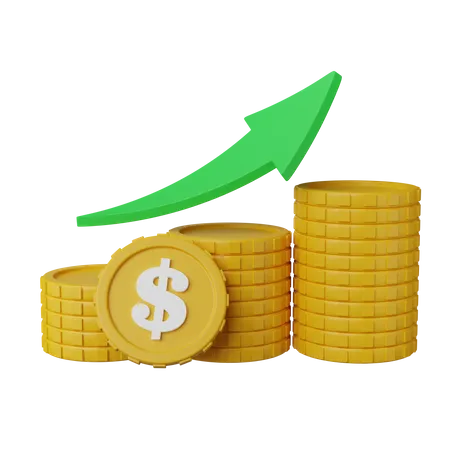 3 D Illustration Money Growth Profit 3D Icon