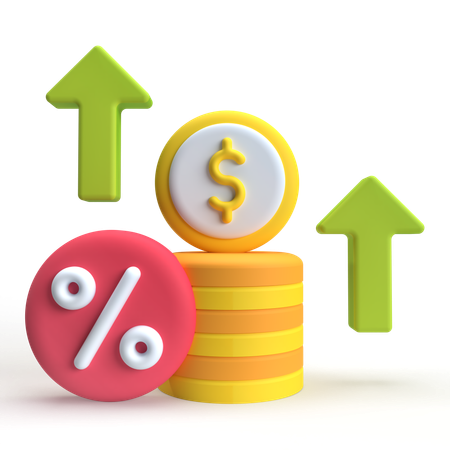 Profit Margin Up  3D Icon