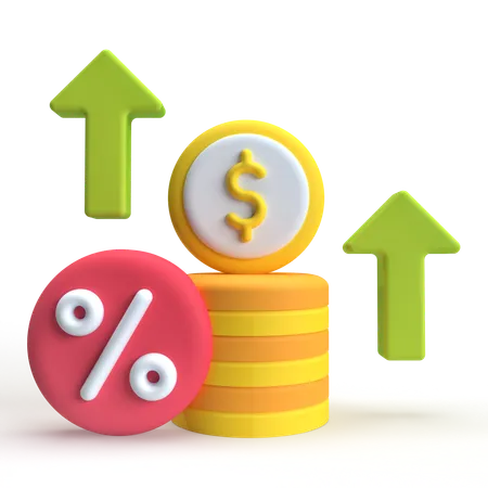 Profit Margin Up  3D Icon