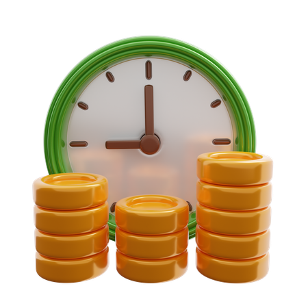 Profit with clock  3D Icon