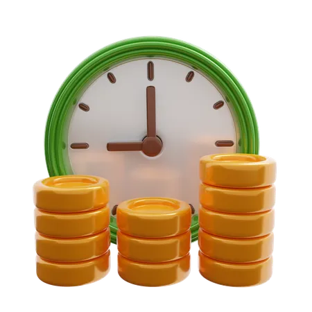 Profit with clock  3D Icon