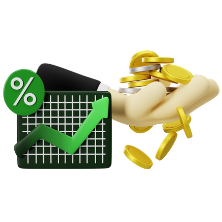Profits with Smart Investments  3D Icon
