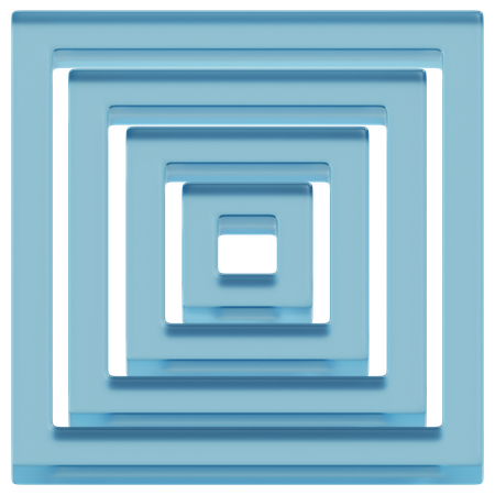 Profondeur carrée en verre bleu stratifié  3D Icon