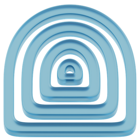 Profondeur de l'arche en verre bleu stratifié  3D Icon