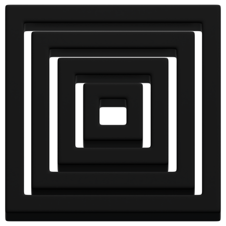 Profondeur du carré noir superposé  3D Icon