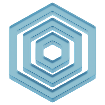 Profondeur hexagonale en verre bleu stratifié  3D Icon