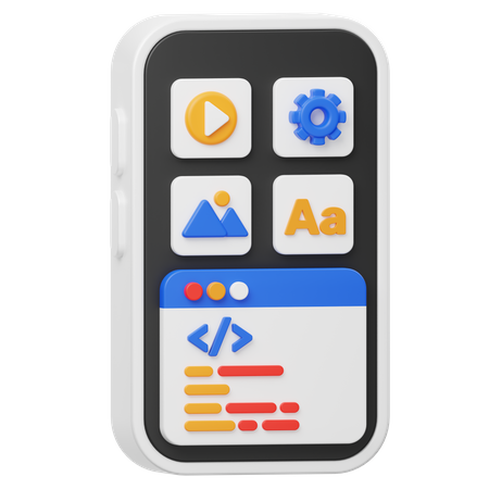Programação de aplicativos móveis  3D Icon