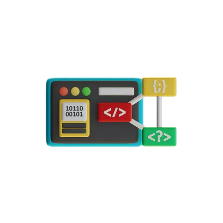 Estrutura de sintaxe de programação  3D Icon