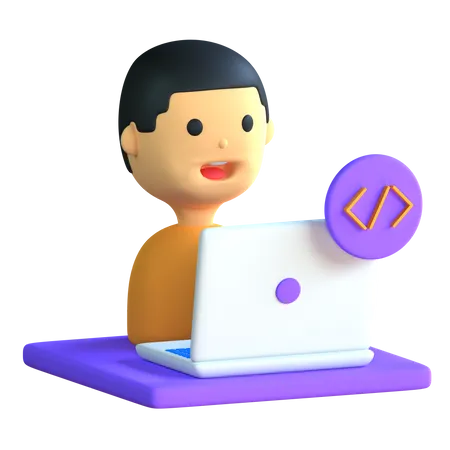 Programador masculino  3D Icon