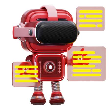 Programador de robots virtuales  3D Illustration