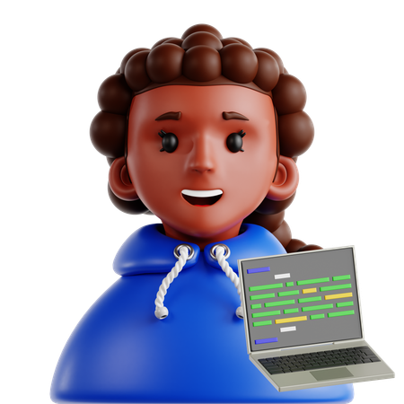 Programadora feminina  3D Icon