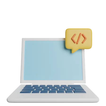 Programer Coding Laptop 3D Icon