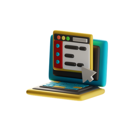 프로그래밍 앱 탭 상호 작용  3D Icon