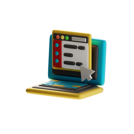 Programming App Tab Interaction  3D Icon
