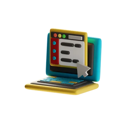 Programming App Tab Interaction  3D Icon