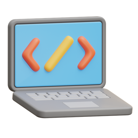 Programming Laptop  3D Icon