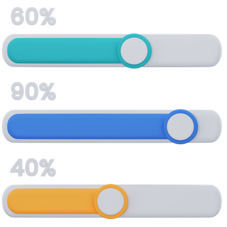 Progress bar percentage  3D Icon