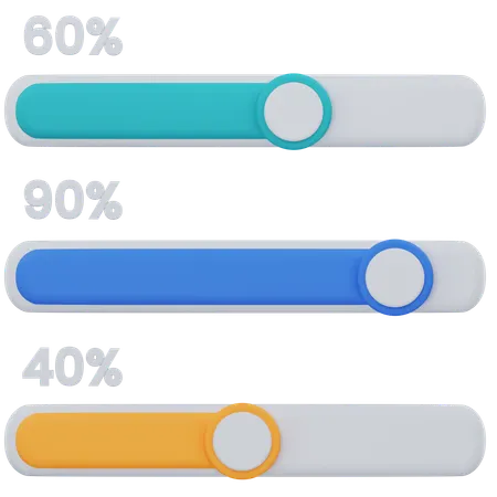 Progress bar percentage  3D Icon