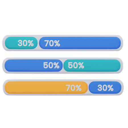 Progress percentage  3D Icon