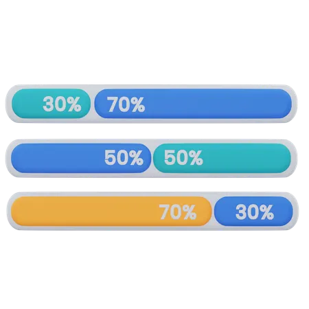Progress percentage  3D Icon