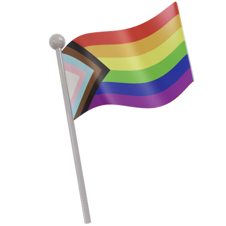 Progress Pride Flag 3D Illustration