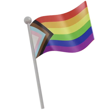 Progress Pride Flag  3D Illustration