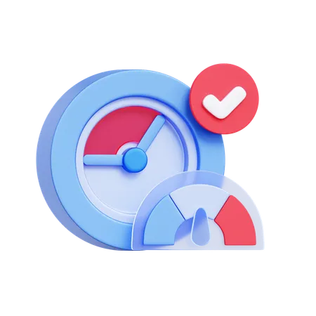 Progress Tracking Clock  3D Icon