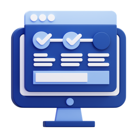 Progresso da tarefa digital  3D Icon
