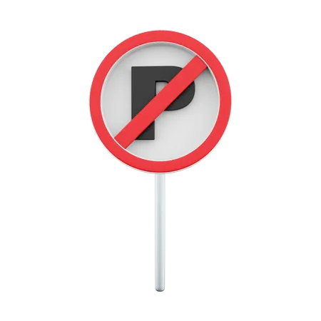 Senal De Prohibicion De Estacionamiento De Trafico En 3 D Icono De Dibujos Animados De Prohibicion De Estacionamiento De Trafico De Representacion 3 D 3D Icon