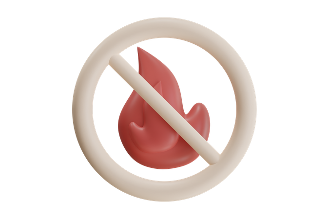 Prohibición de fuego  3D Icon