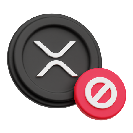 Prohibición de la criptomoneda XRP  3D Icon